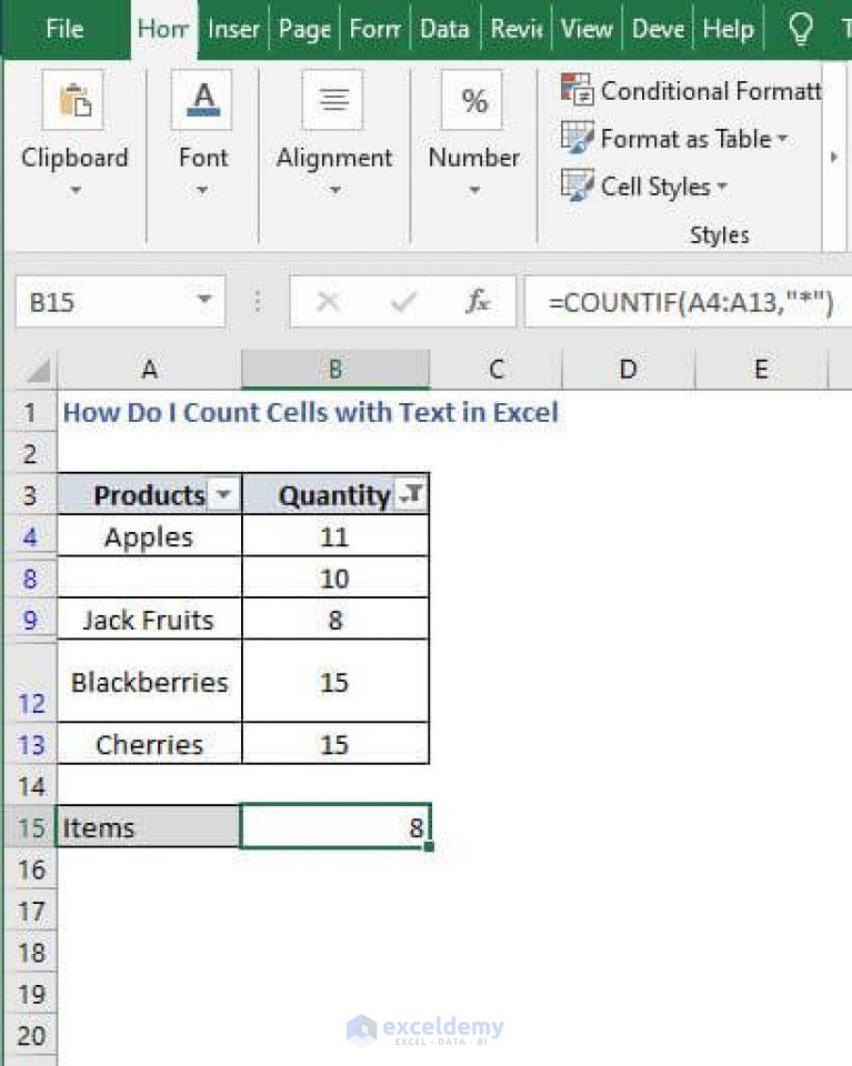 How Do I Count Cells with Text in Excel | ExcelDemy