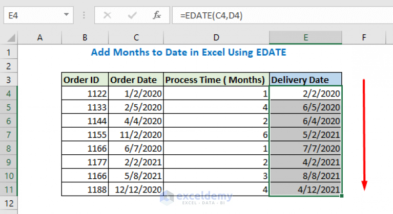 Excel Add Months To Date Easiest Examples Exceldemy