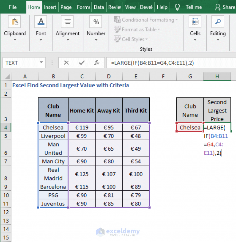 excel-find-second-largest-value-with-criteria-3-ways-exceldemy