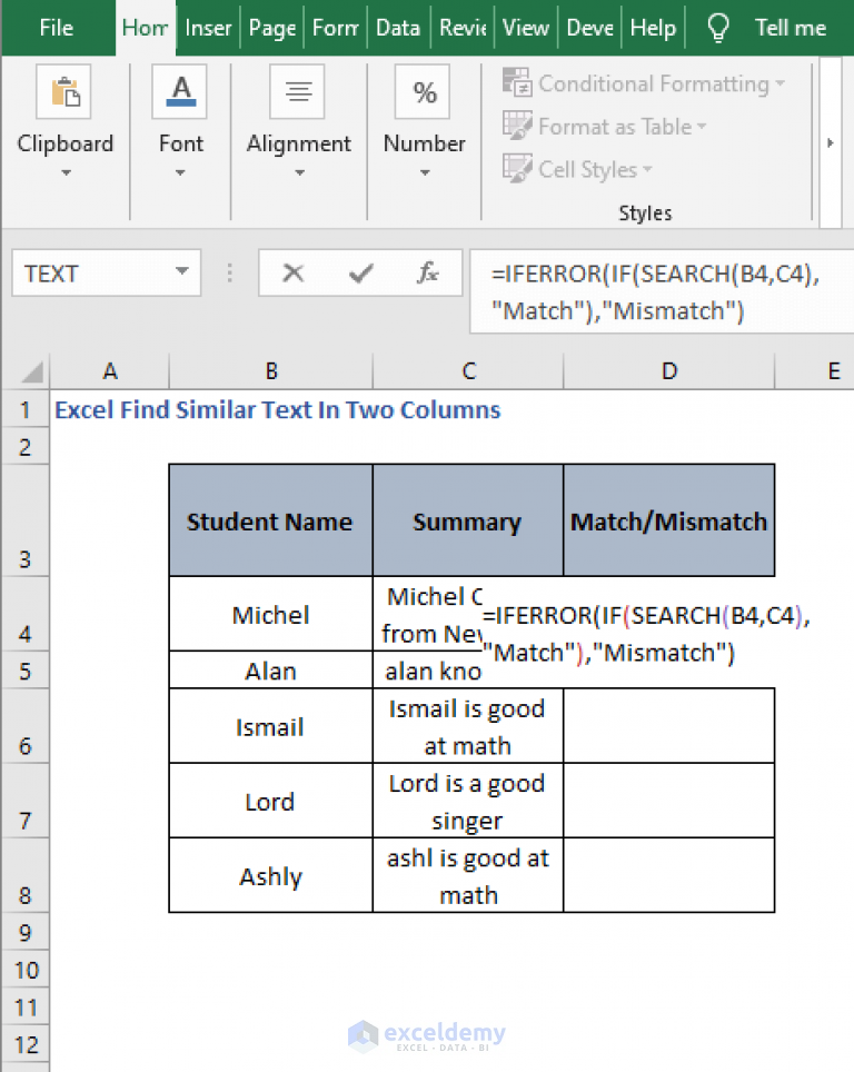 excel-find-similar-text-in-two-columns-3-ways-exceldemy