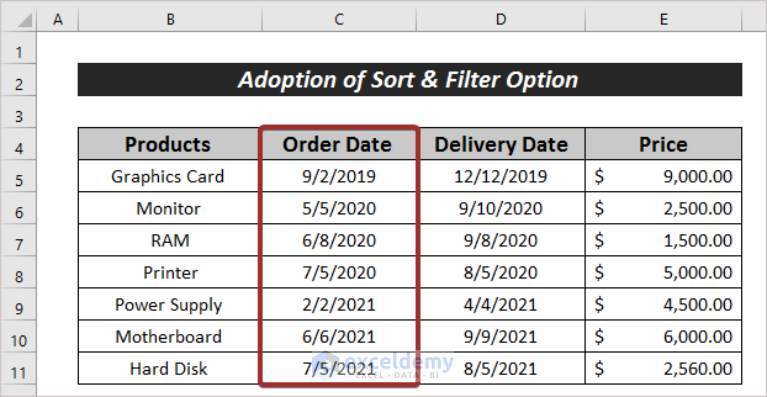 how-to-sort-dates-in-chronological-order-in-excel-6-easy-ways