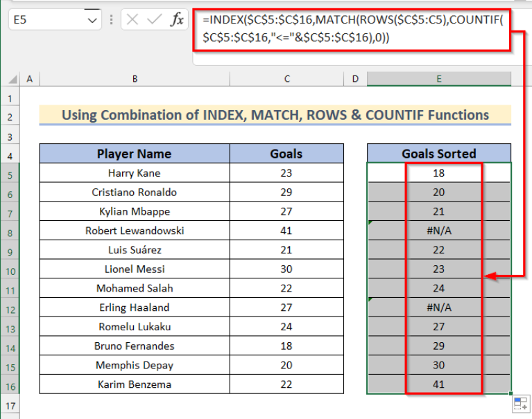 How To Arrange Numbers In Ascending Order With Excel Formula 7675