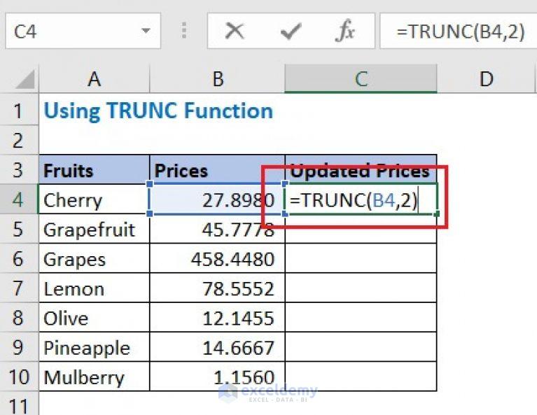 excel only 2 decimal places