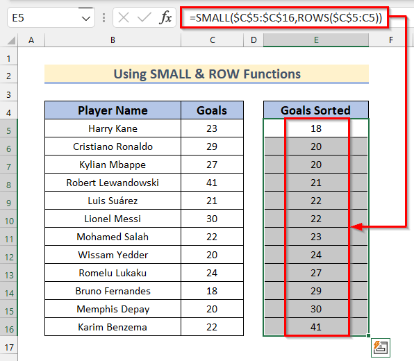 How To Arrange Numbers In Ascending Order With Excel Formula 6 Easy Ways 