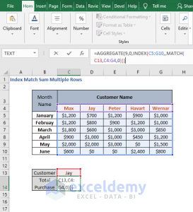 Index Match Sum Multiple Rows in Excel (3 Ways) - ExcelDemy