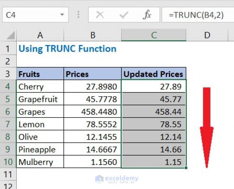 how to make excel only calculate 2 decimal places