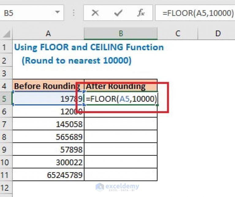 Excel round to nearest 10000 (5 Easiest Ways) - ExcelDemy