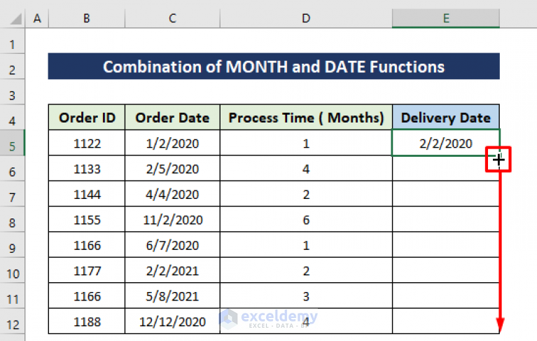 How To Add Months To Date In Excel 5 Practical Examples 7463