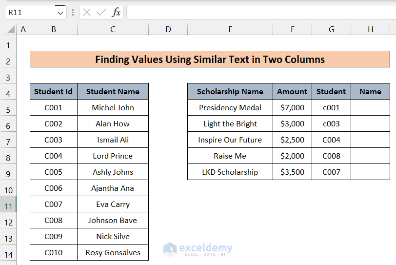 how-to-find-similar-text-in-two-columns-in-excel-3-easy-ways