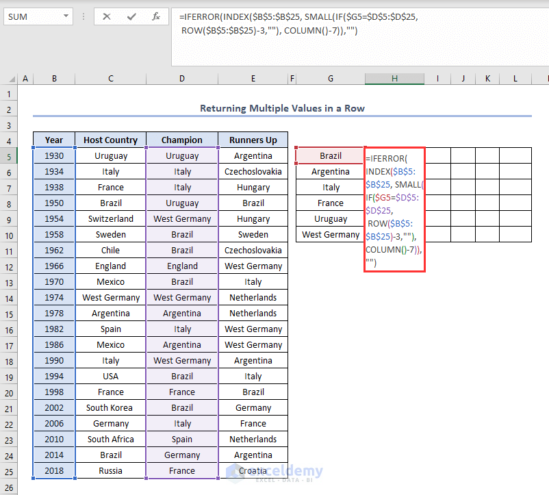 How To Return Multiple Values Based On Single Criteria In Excel