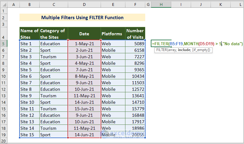 FILTER Function for Multiple Filters