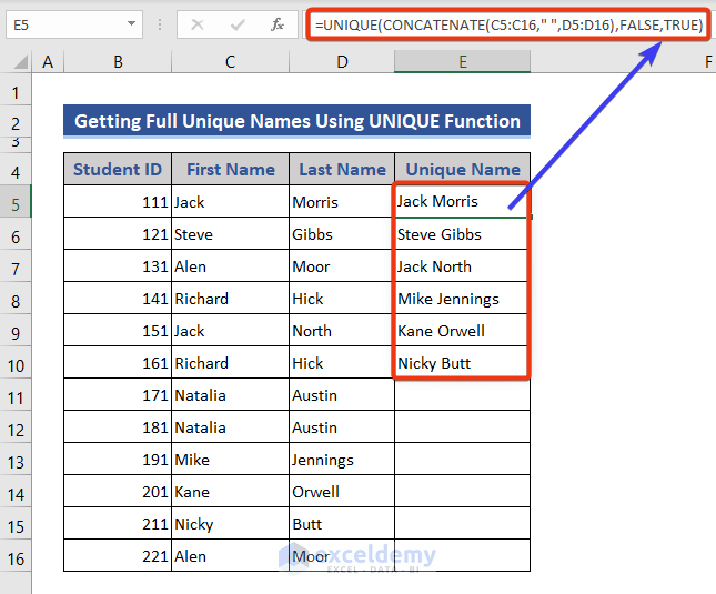 How To Find Unique Values From Multiple Columns In Excel