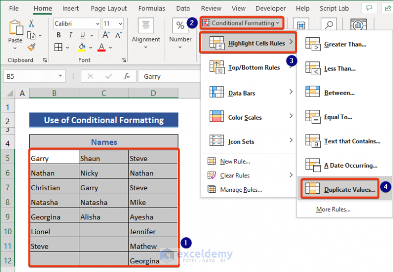 how-to-find-unique-values-from-multiple-columns-in-excel