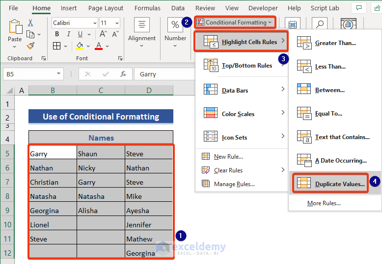 How To Find Unique Values From Multiple Columns In Excel 5 Easy Ways 