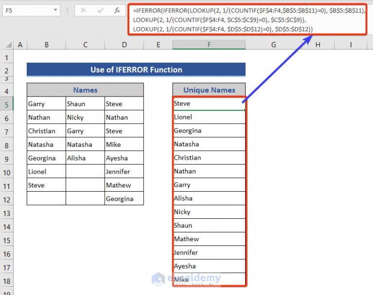 How To Find Unique Values From Multiple Columns In Excel