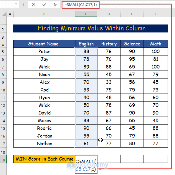 How To Find Minimum Value In Excel 6 Easy Ways ExcelDemy