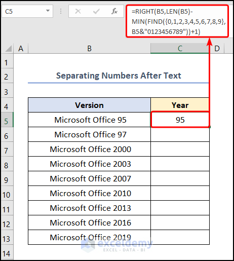 separate-text-and-numbers-from-one-cell-into-two-columns-in-excel-youtube