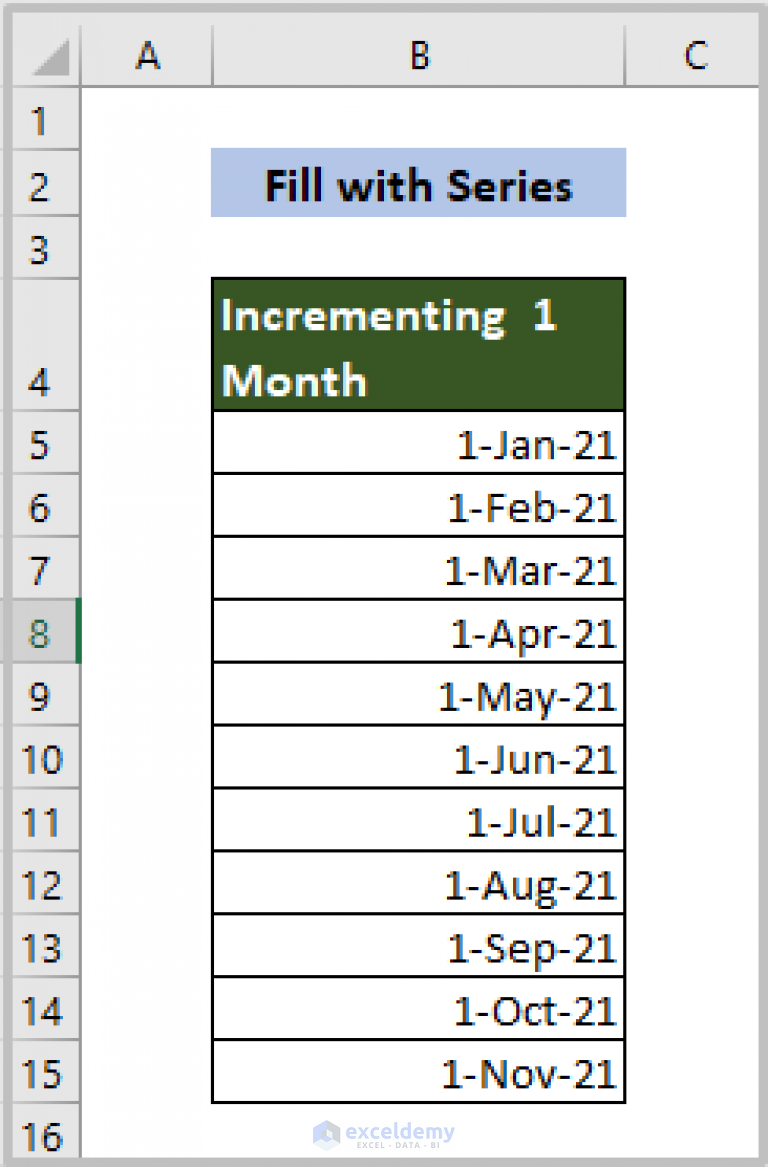 Excel Increment Month by 1 [6 Handy Ways] - ExcelDemy