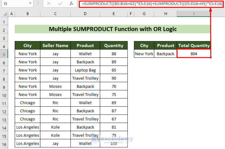 How To Use Sumproduct To Lookup Multiple Criteria In Excel