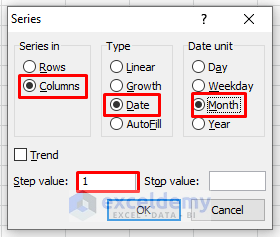 Series Dialogue Box in Excel