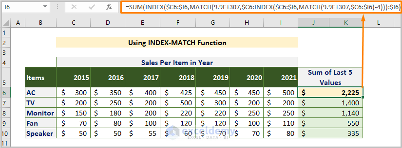 excel-sum-last-5-values-in-row-formula-vba-code