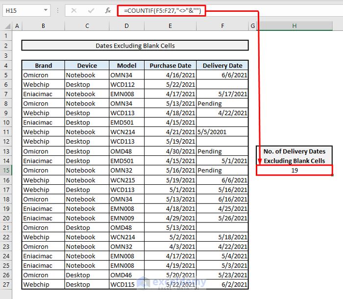 How To Use COUNTIF For Date Range In Excel 6 Suitable Approaches 