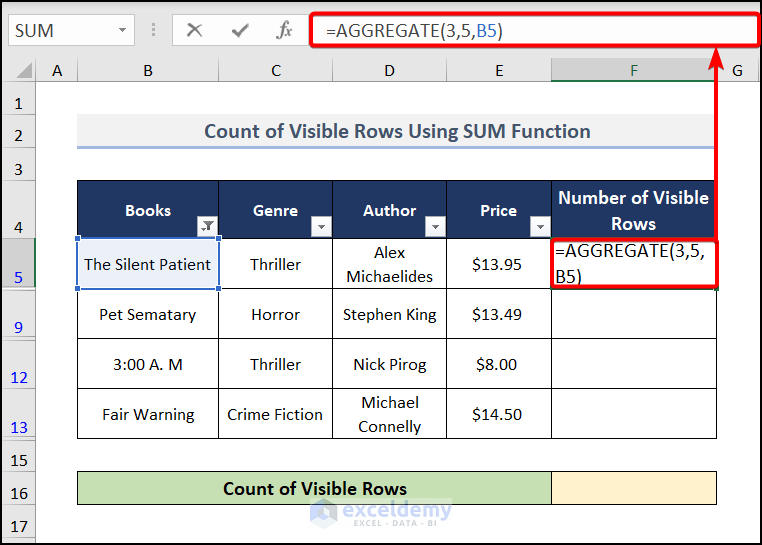 How To Count Visible Rows In Excel 3 Suitable Methods 