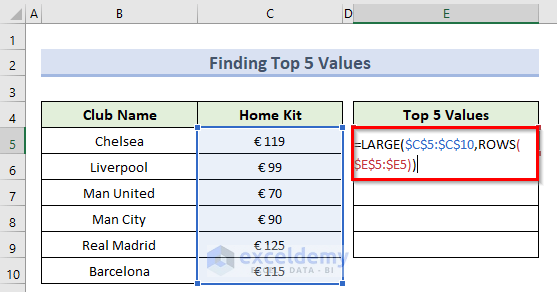 How To Find The Second Largest Number In Excel Using The LARGE Function 