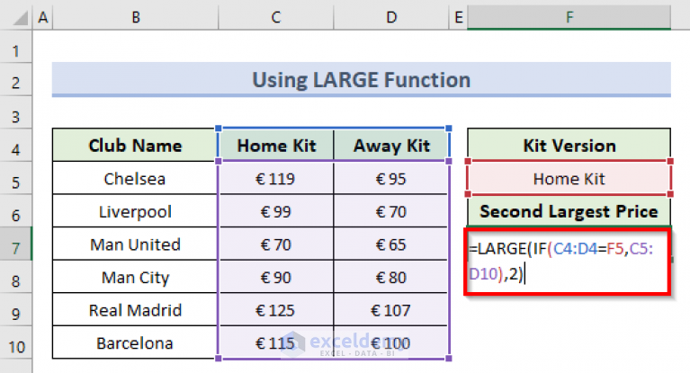 how-to-find-second-largest-value-with-criteria-in-excel