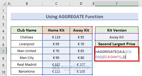 How To Find The Second Largest Number In Excel Using The LARGE Function 