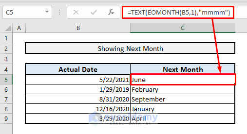 Excel Formula To Find Date Or Days In Next Month 6 Quick Ways