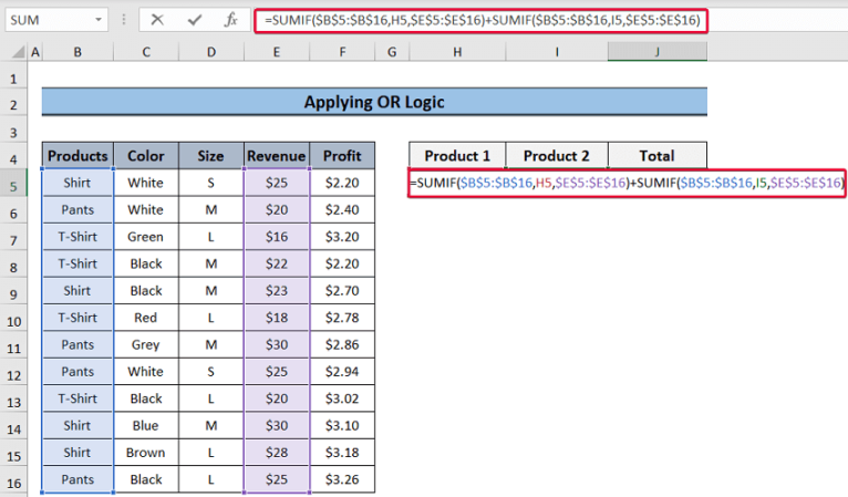 Sumif With Multiple Criteria In Different Columns In Excel