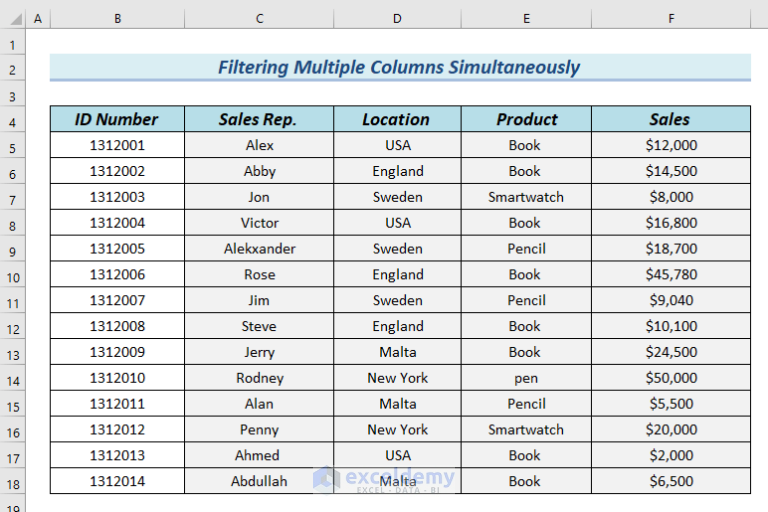 how-to-filter-multiple-columns-simultaneously-in-excel-4-ways