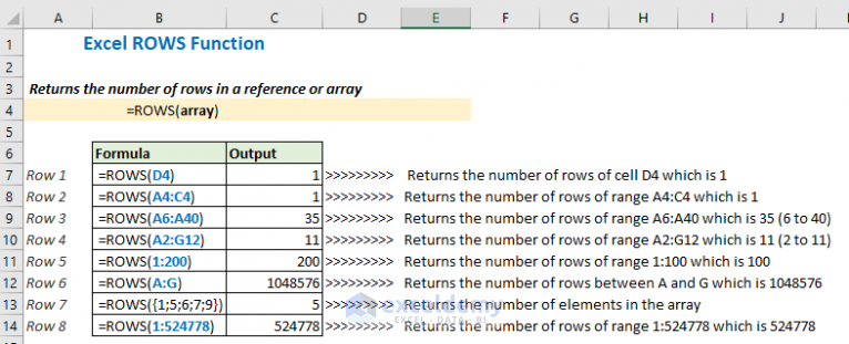 how-to-use-rows-function-in-excel-with-7-easy-examples