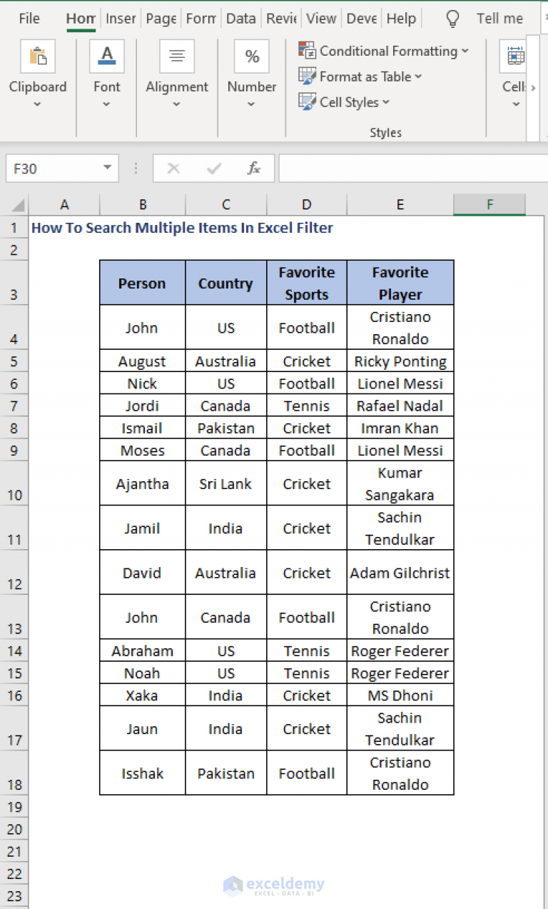 How To Search Multiple Items In Excel Filter 2 Ways ExcelDemy