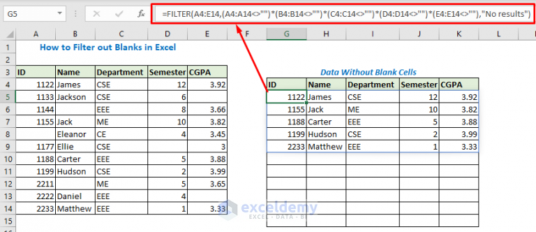 How to Use FILTER Function in Excel (9 Easy Examples) | ExcelDemy