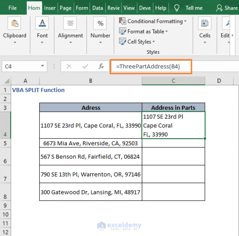 How To Use VBA SPLIT Function In Excel 5 Examples ExcelDemy