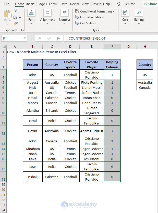 AutoFill Helper Column