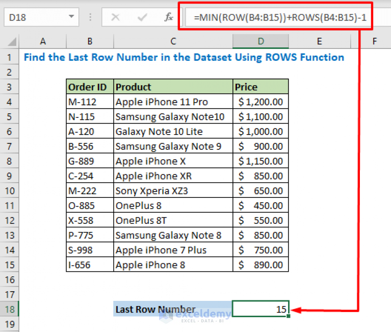 How To Use Rows Function In Excel With 7 Easy Examples Exceldemy 1853