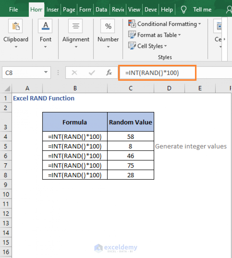 How To Use RAND Function In Excel (5 Examples) - ExcelDemy