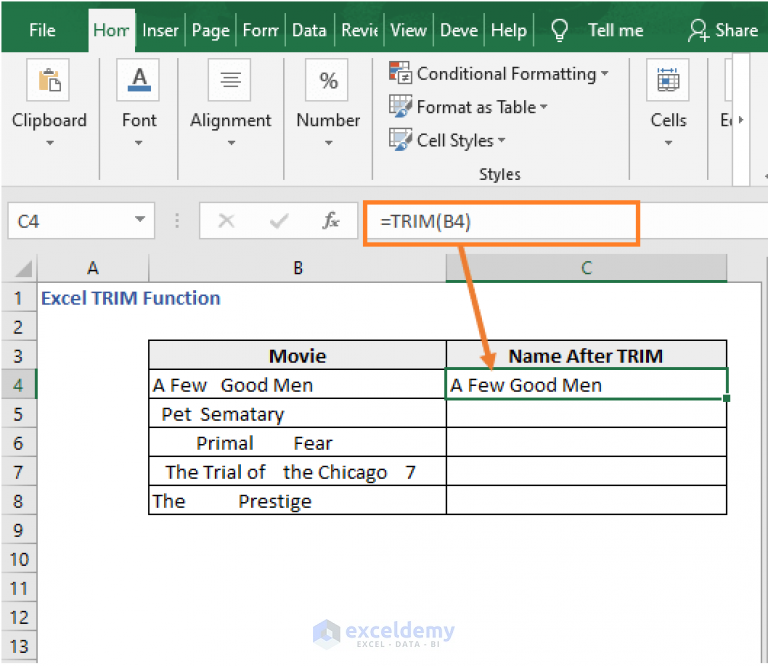 How To Use TRIM Function In Excel 7 Examples ExcelDemy