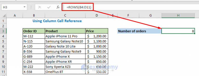 How To Use ROWS Function In Excel With 7 Easy Examples