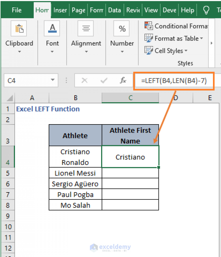  How To Use LEFT Function In Excel 4 Examples ExcelDemy