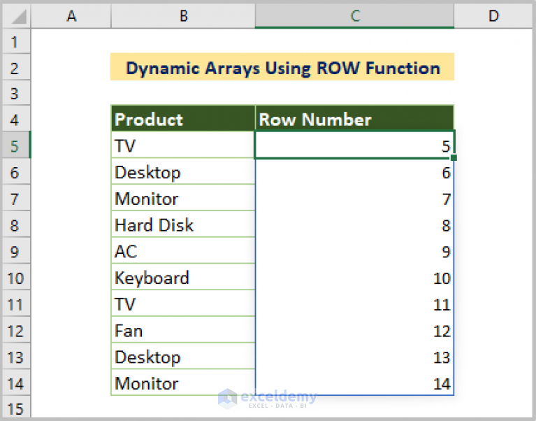 How To Use ROW Function In Excel With 8 Examples ExcelDemy