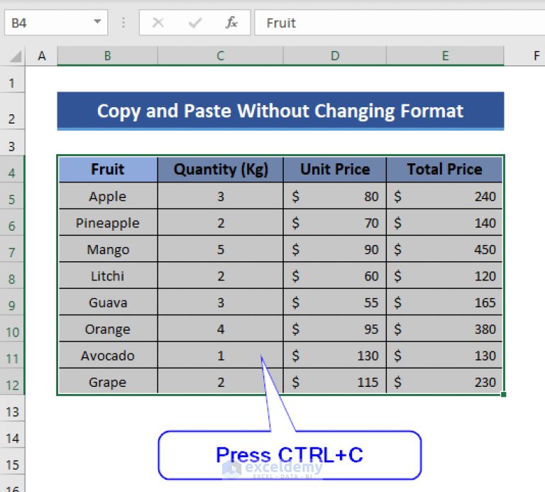 how-to-copy-and-paste-without-changing-the-format-in-excel