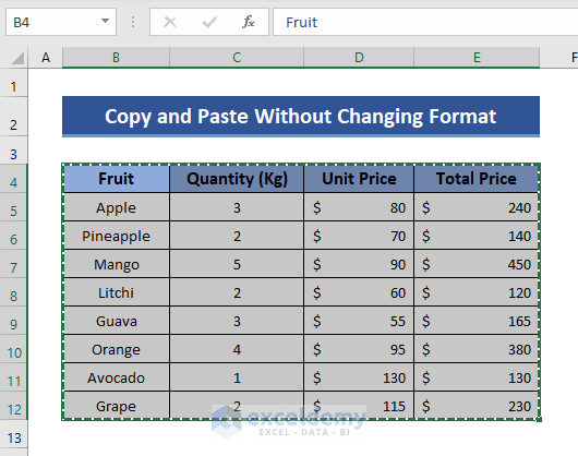 How To Copy And Paste Excel Sheet Without Changing Format