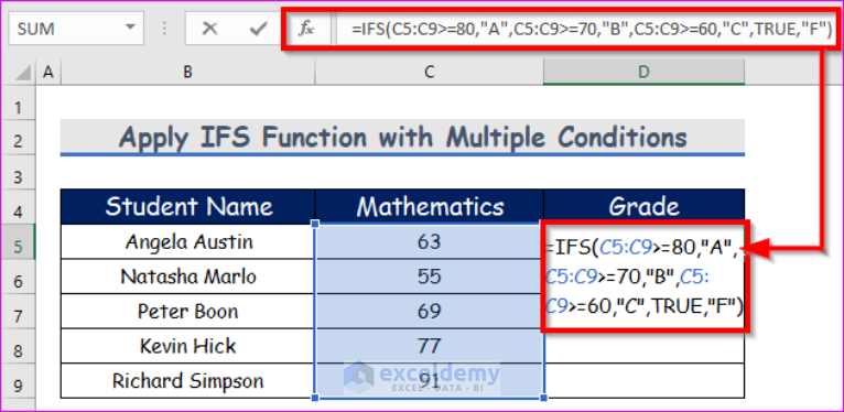 How To Use Ifs Function In Excel 3 Examples Exceldemy 1234