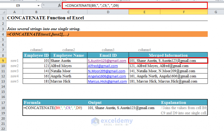 How to Use CONCATENATE Function in Excel (4 Examples) - ExcelDemy