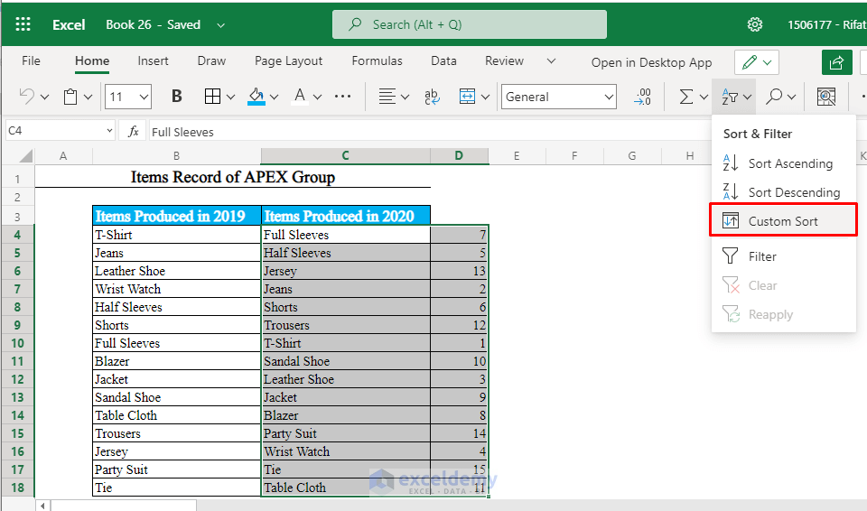 How To Sort Two Columns In Excel To Match Exceldemy 0523