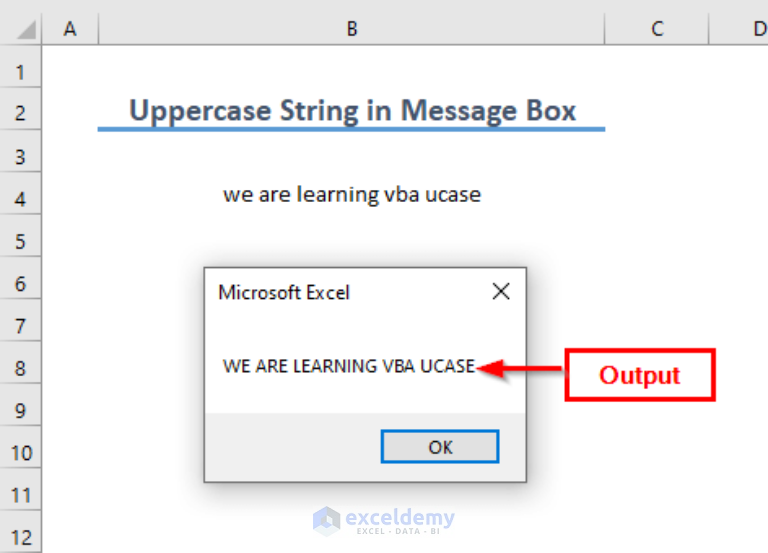 How To Use Vba Ucase Function In Excel 4 Examples 0091